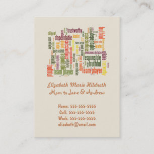 Carte D'appel Motivation Mots #4 valeurs positives