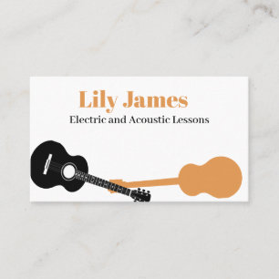 Carte D'appel Musicien Guitare minimaliste moderne