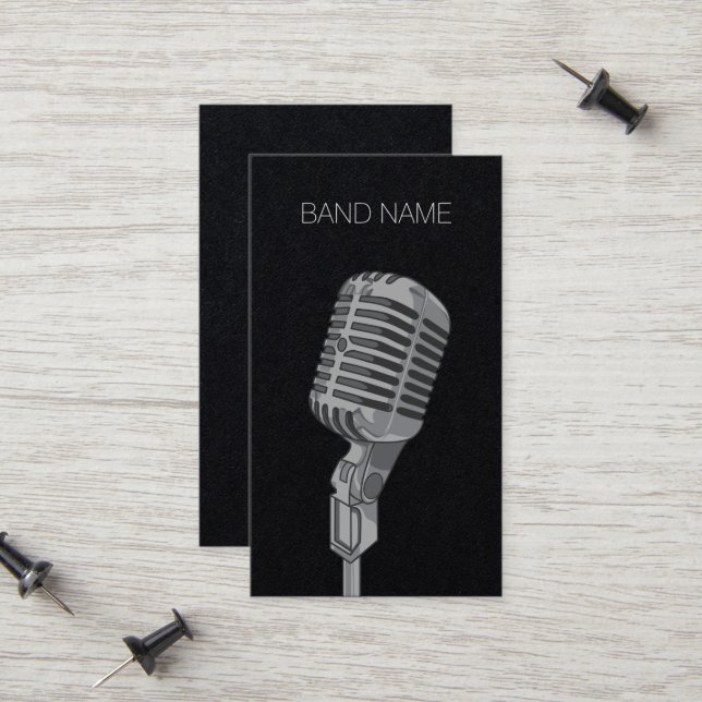 Carte D'appel Musicien Guitariste Chanteur Bande Artiste Publici (Devant/Arrière en situation)