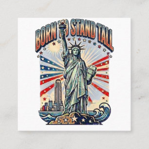 Carte D'appel Né pour se dresser fier - Statue patriotique vinta