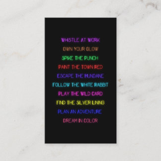 Carte D'appel Neon Motivational Pass Along Card