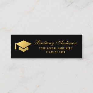 Carte D'appel Noir d'or de mise en réseau d'obtention du diplô