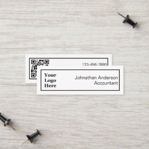 Carte D'appel Noir et blanc professionnel Votre logo et code QR