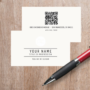 Carte D'appel Nom du code QR Logo professionnel désactivé blanc