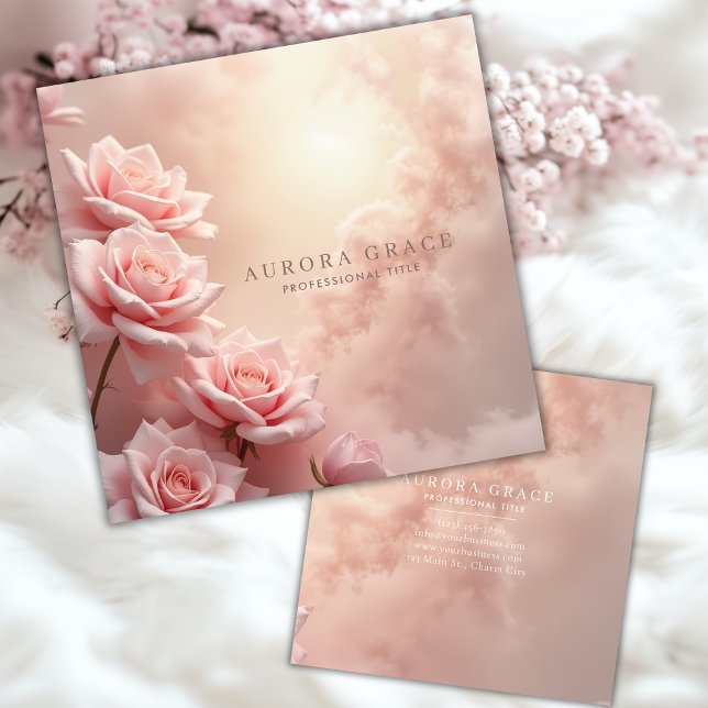 Carte D'appel Nuage de Rose en Fleur (Créateur téléchargé)