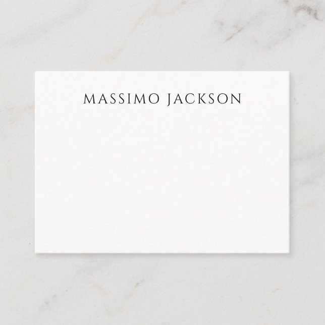 Carte D'appel Own Name Calligraphy Chic Plain Simple Black White (Devant)