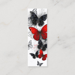 Carte D'appel Papillons noirs et rouges volants