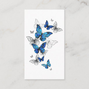 Carte D'appel Papillons volants bleus Morpho