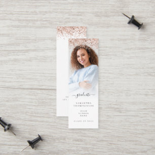 Carte D'appel Parties scintillant or Rose tendance Photo 2024 Gr