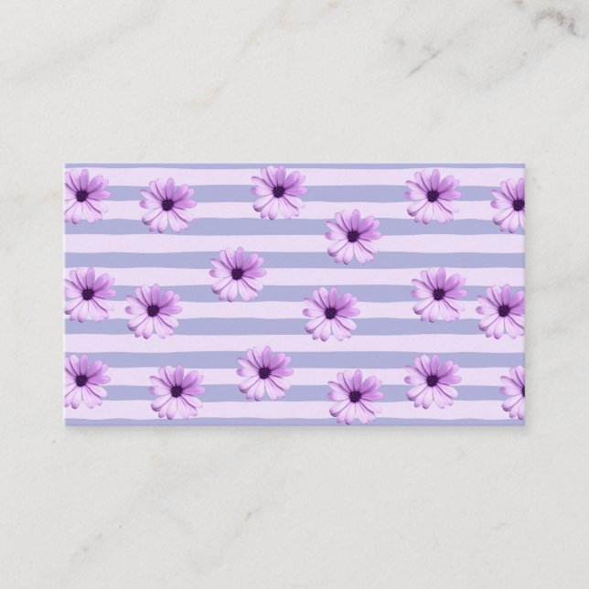 Carte D'appel Pastel rayures motif avec marguerites (Devant)