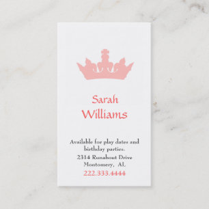 Carte D'appel Peach Crown Girl's Play Date Card