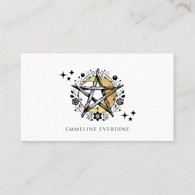 Carte d'appel Pentacle Moon Russe Wiccan Pagan (Devant)