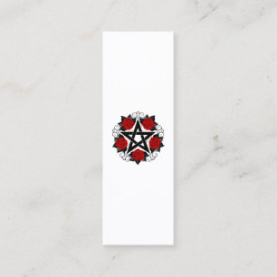 Carte D'appel Pentagramme aux roses rouges