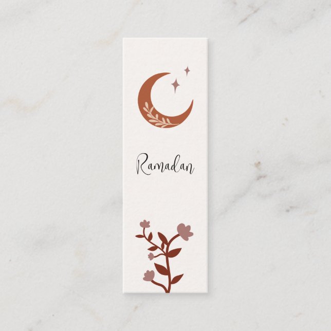 Carte D'appel Personnalisable Boho islamique Ramadan Mini Signet (Devant)