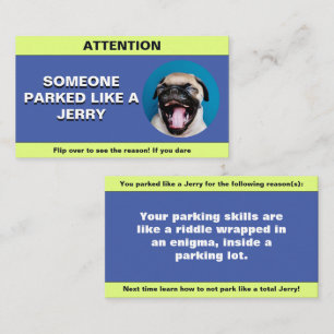 Carte D'appel Personnaliser garée comme un Jerry, drôle de stati