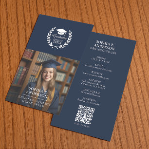 Carte D'appel Photo de la Marine customisée Bleue Diplômée Nom Q