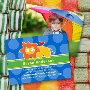 Carte D'appel Photo de profil amusante et mignonne de lion de de