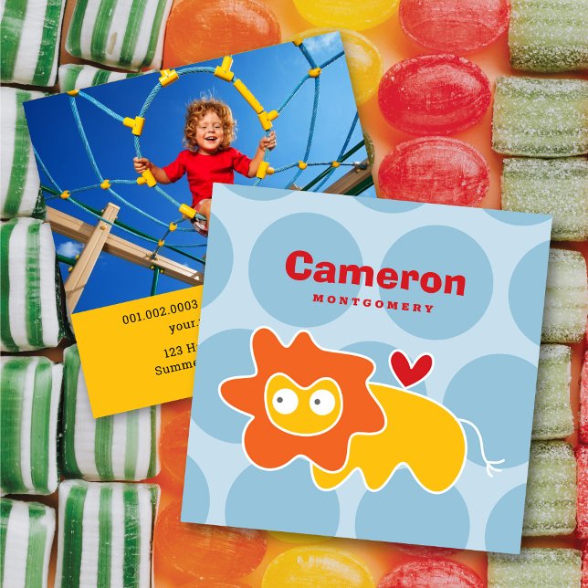 Carte d'appel photo du profil de l'enfant de Lion (Créateur téléchargé)