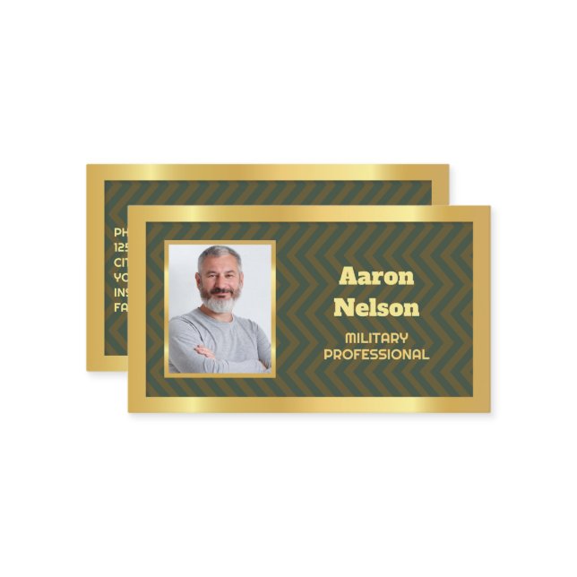 Carte D'appel Photo militaire à la retraite (Devant/Arrière en situation)