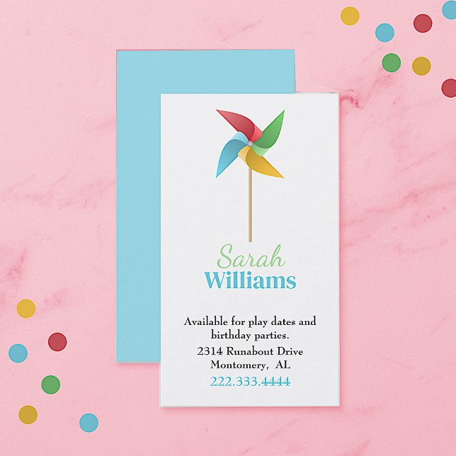 Carte d'appel Pinwheel pour enfants (Créateur téléchargé)