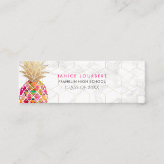 Carte D'appel PixDezines ALOHA PINEAPPLE/HOT PINK/FAUX GOLD