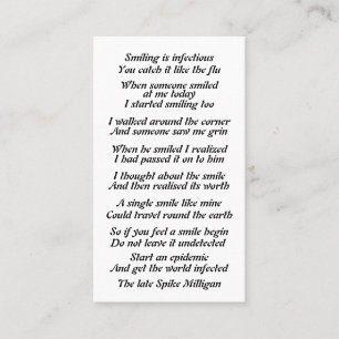 Carte D'appel Poème astucieux dessus