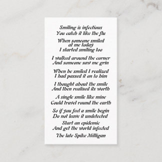 Carte D'appel Poème astucieux dessus