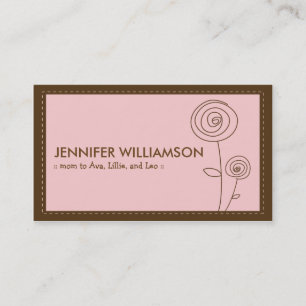 Carte d'appel pour les mamans à fleurs foncées (