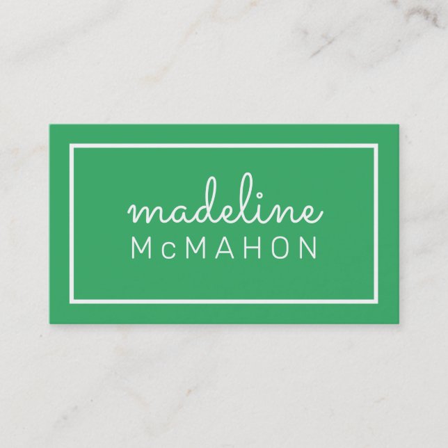 CARTE D'APPEL preppy moderne chic audacieux vert é (Devant)