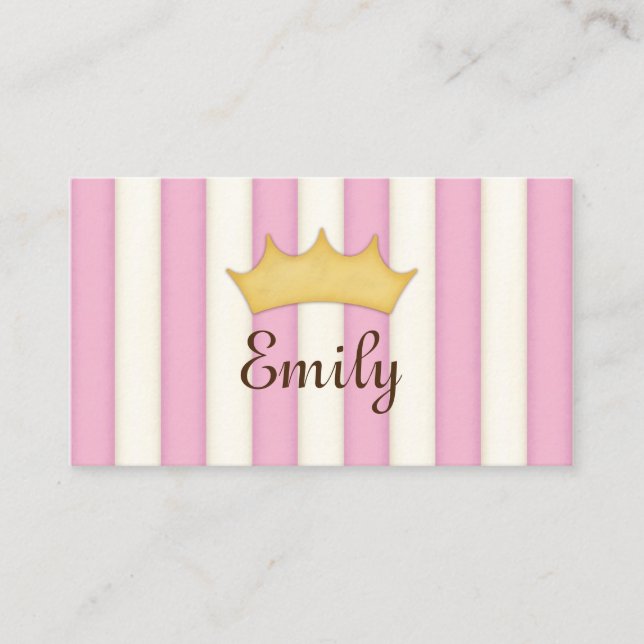 Carte d'appel Princesse personnalisée en bandes ro (Devant)