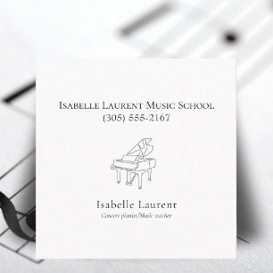 Carte D'appel Professeur minimaliste de musique pianiste