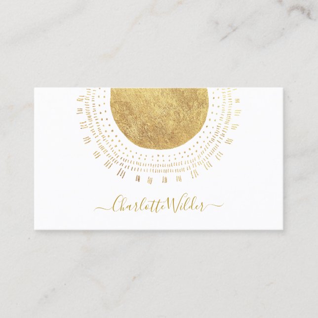 Carte D'appel Rayons solaires Abstraits Gold Circle (Devant)