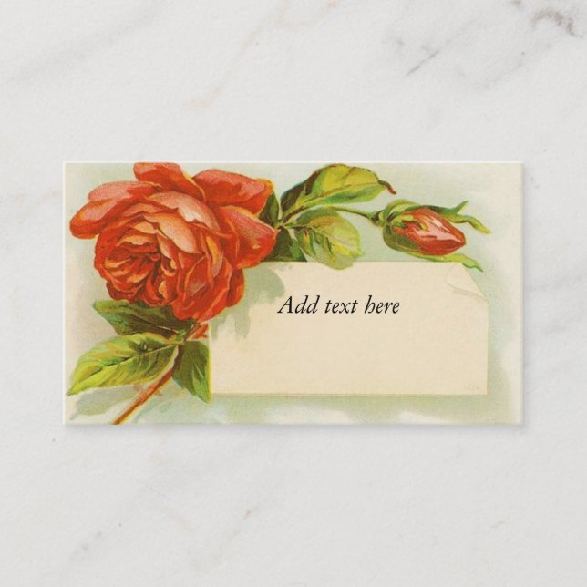 Carte d'appel Red Roses vintage (Devant)