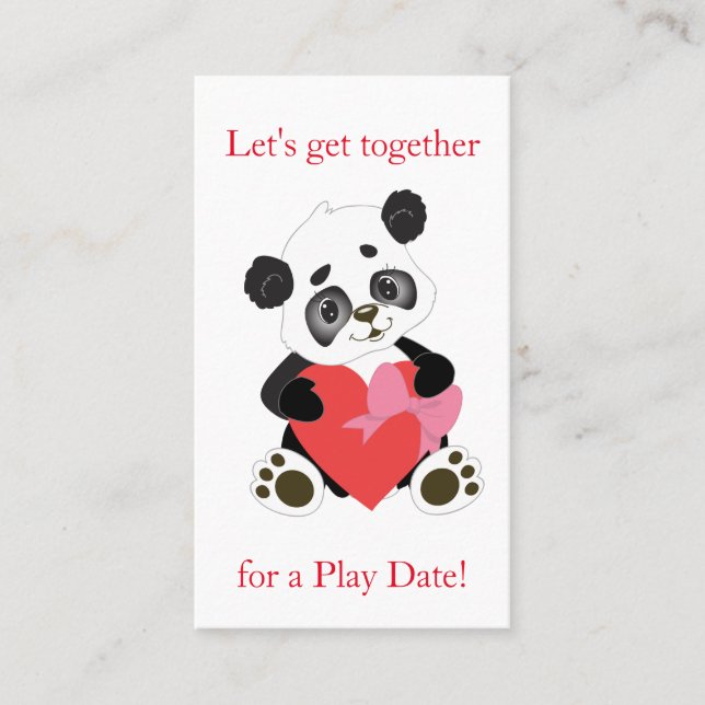Carte D'appel Restent en contact le panda Playdate (Devant)