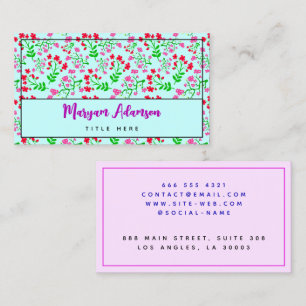 Carte D'appel Roses floraux personnalisés, Élégant rose