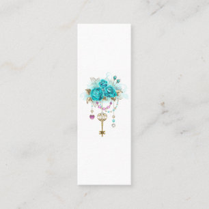 Carte D'appel Roses turquoise avec touches
