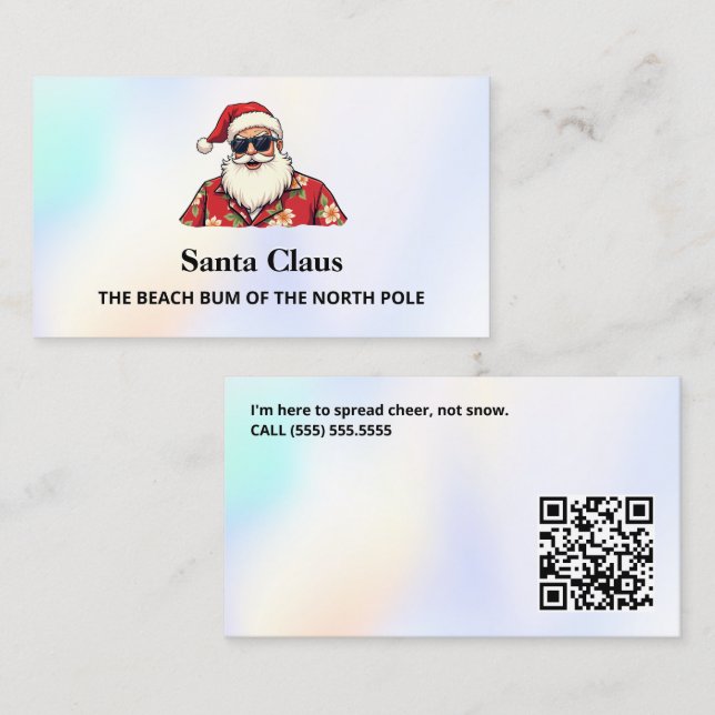 Carte D'appel Santa for Hire QR (Devant / Derrière)