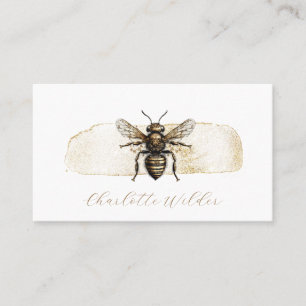 Carte D'appel Signature de script Abeille d'or personnalisée