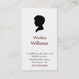 Carte D'appel Silhouette Portrait du garçon Play Date Card