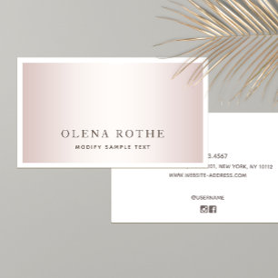 Carte D'appel Simple Rose Gold White Bordure Professional Calli