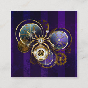 Carte D'appel Spider Steampunk sur Arrière - plan pourpre