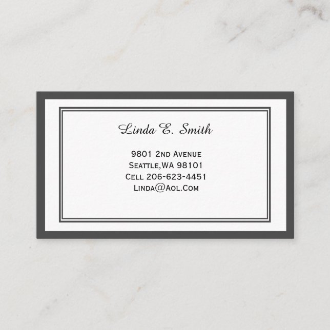 Carte d'appel standard (Devant)