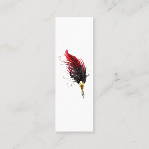 Carte D'appel Stylo rouge en plumes avec nib or