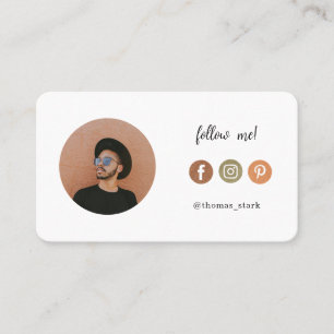 Carte D'appel Suivez-moi photo les médias sociaux influencer pas