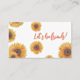 Carte d'appel Sunflowers Kids Contact
