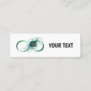 Carte D'appel Symbole d'infini avec plume de paon