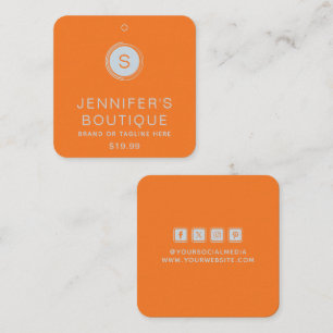 Carte D'appel Tags de vêtements Petite entreprise Tango Orange
