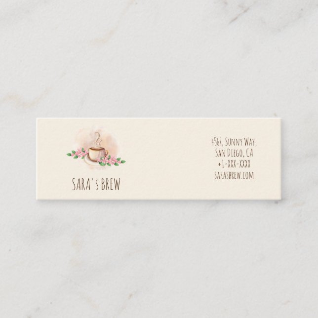 Carte D'appel tasse de café d'aquarelle de logo et café de (Devant)