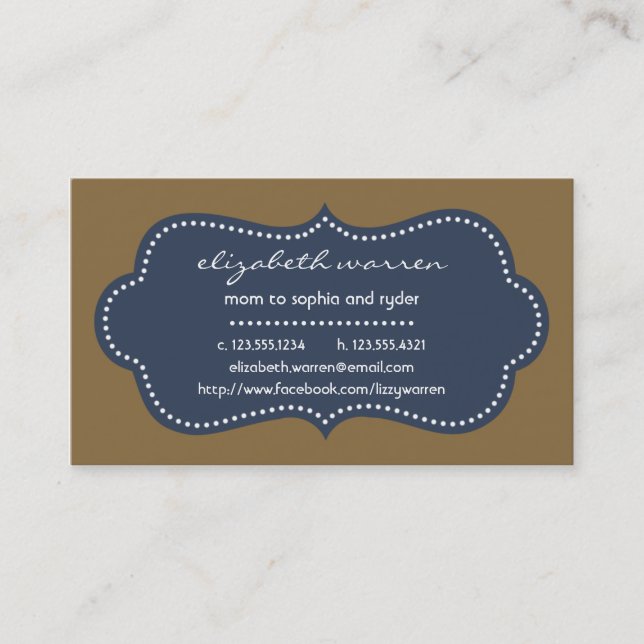 Carte D'appel Télécarte chic de maman de Moderna de bleu marine (Devant)