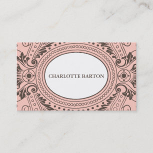 Carte D'appel Télécarte vintage de cadre dans le rose et le br